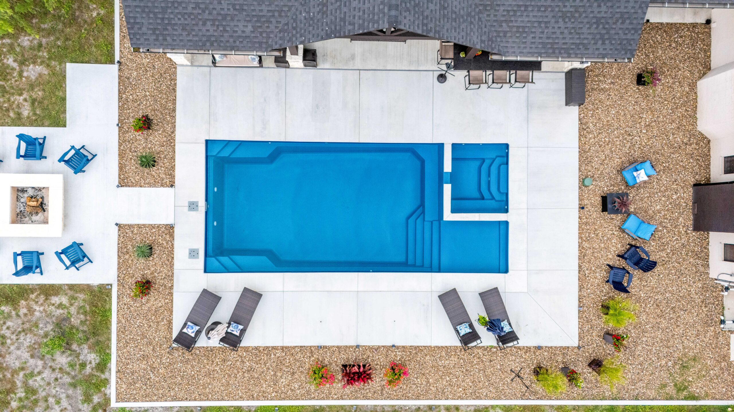 Copano Pools and Spas residential fiberglass pool project